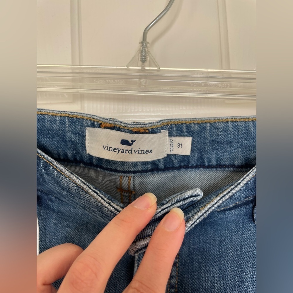 Vineyard Vines Jamie Seam Piping Denim Shorts Size 31 NWT Raw Hem High Rise - Picture 5 of 10